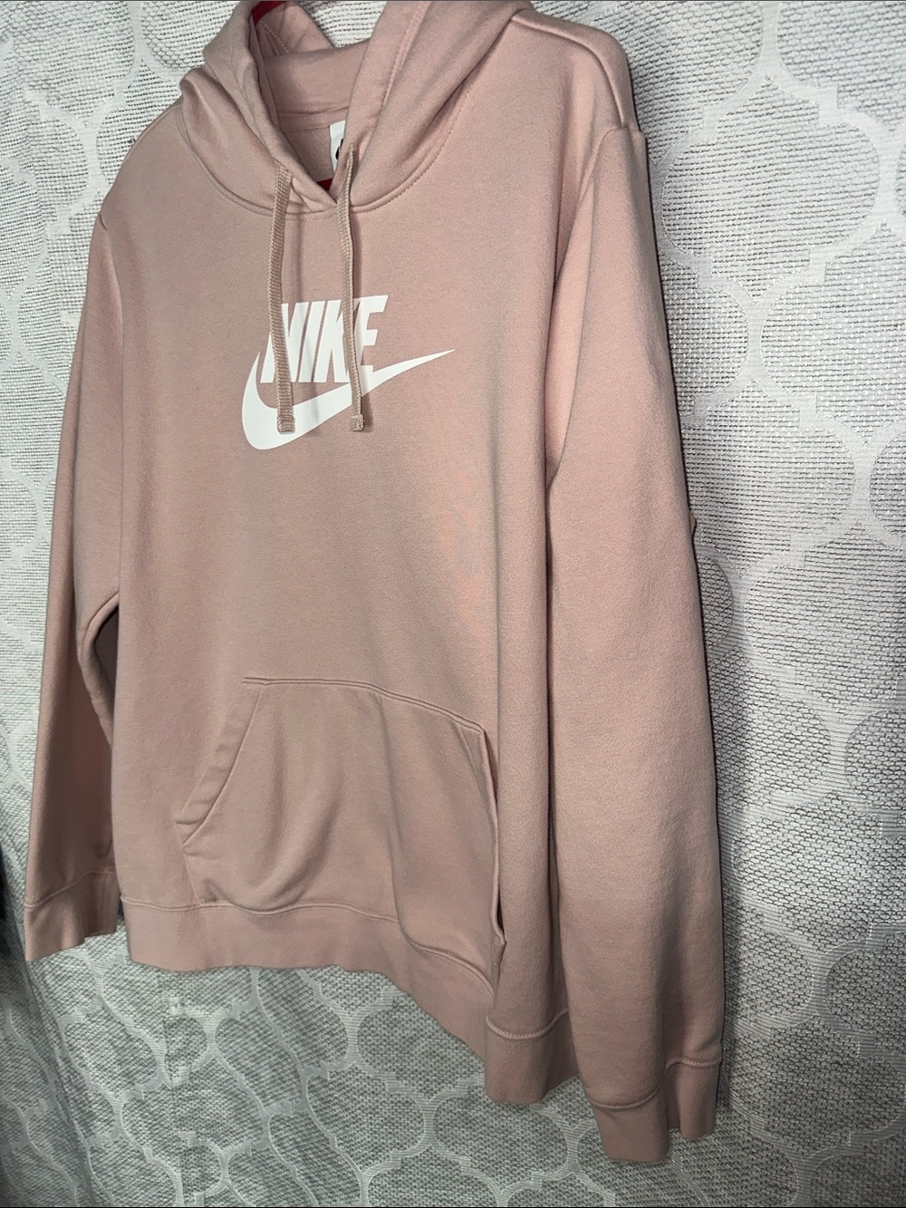 Nike Sportswear Essential Women XL Pink Oxford Rose Gold Fleece Hoodie - Picture 5 of 6